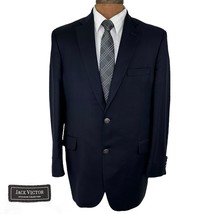 JACK VICTOR Exclusive Collection 42R Blue Sport Coat Blazer Wool Crest B... - $75.73