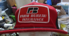 Vintage Farm Bureau Insurance Patch Snapback Trucker Farmer Hat Cap - £9.55 GBP