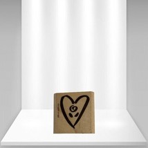 Vintage Wooden Handle Rubber Stamp &quot;Heart&quot; Design - $109.38 MXN