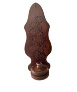 Wood Embossed Wall Sconce Candle Holder Carved Scrolled Flowers MCM Coun... - £24.97 GBP