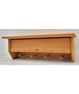*MA) Wooden Hanging Coat Rack Pegs Hat Shelf Storage Flip Bin Country Fa... - $39.59