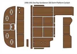 1990-1991 Sea Ray Sundancer 350 Swim Platform Cockpit Pad Boat EVA Teak ... - £1,173.39 GBP