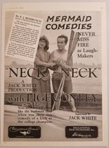 1924 Silent Movie Ad &quot;Neck and Neck&quot; Starring Lige Conley &amp; Peggy O&#39;Neil - £18.55 GBP