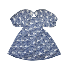 NWT Laura Ashley x Urban Outfitters Bella in Blue Swan Puff Tiered Mini Dress S - £72.54 GBP