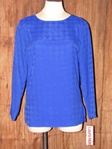 Vintage Laura Mae Thin Checkered Blue Long Sleeve Size 10 Top Shirt With... - £11.61 GBP