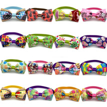 100Pcs Easter Eggs Dog Bowtie Collar Rabbit Bunny Style Pet Grooming Accessories - £44.84 GBP