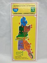 Vintage 1968 Travel-Mate Interstate System Highway Directory Travel Brochure Map - £40.50 GBP