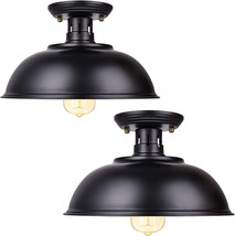 Vintage Rustic Semi Flush Mount Ceiling Light, Farmhouse Black Ceiling, 2 Pack - $54.99