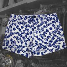 Gap Womens Blue Floral Print Stretch Flat Front Pockets Cuffed Hem Shorts Size 6 - £23.60 GBP
