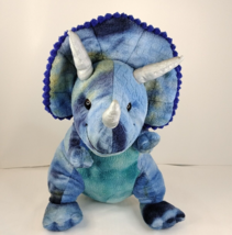 Hug Fun Standing Triceratops Denesaur Blue Multi Color Plush Stuffed Ani... - $12.67