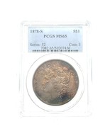 1878-S 1 $ Dollar Argent Morgan Noté PCGS MS65 Non Circulé Toné Obverse - €600,99 EUR