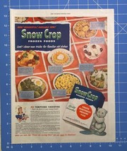 Vintage Print Ad Snow Crop Frozen Foods New York Fruits Vegetables 13.5&quot;... - £13.77 GBP