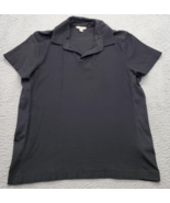 Calvin Klein Polo Shirt Mens Medium Black Solid Short Sleeve Loose Fit C... - £13.88 GBP