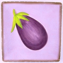 Clay Art Terra Toscana Eggplant 8-3/4&quot; Square Purple/Brown Rim Salad Plate - $13.99