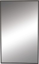 Deco 79 Wood Rectangle Shaped Wall Mirror With Thin Minimalistic Frame,, Black. - £51.90 GBP