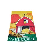 Fall Farm Welcome House Flag Barn Hay Pumpkins Large 28&quot; x 40&quot; Loft Country - £6.91 GBP