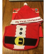 NWT Neat Solutions Santa Christmas Baby Bib &amp; Hat Set Ships N 24h - $16.81