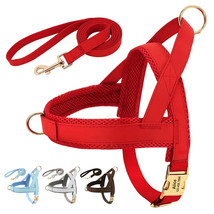 Personalized Dog Harness Leash Set No Pull Dog Harnesses Adjustable Pet Vests Fo - £44.72 GBP+