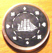 (1) Cutty Sark Whiskey Poker Chip Golf Ball Marker - Black - $8.95