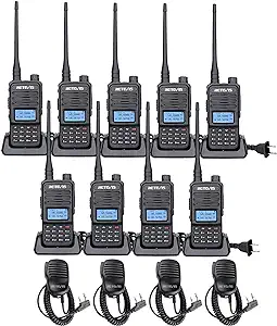 Retevis RT85 High Power 2 Way Radio (9 Pack) with Speaker (4 Pack) - £374.90 GBP