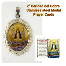 12 X Catholic Religious oval medal Caridad del Cobre Stainless steel Acero - $23.76