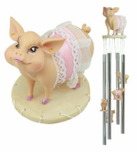 Mother Goose Nursery Rhymes Miss Piggy Pink Pig With Apron Wind Chime 21&quot;Long - £26.31 GBP