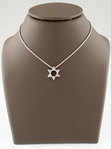 10k White Gold Star of David Pendant TDW = 0.15 ct w/ 14k gold 16&quot; Chain - $686.04