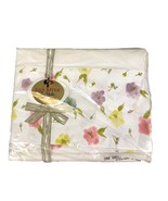 Vintage Dan River Double Fitted Sheet–White with Pink Floral NOS NIP Sha... - $18.05