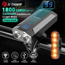 X-Tiger Bike Light Headlight Bicycle Lamp With Power Bank Rechargeable LED 5200m - £102.45 GBP