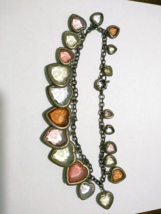 Vintage Estate Bezel Set Glass Stone Necklace Unsigned - £35.35 GBP