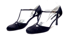 Women Size 7.5 Black T-Strap Vintage Inspired &#39;30s Round Toe Tango WESTIES - $37.99