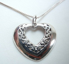 Celtic Heart 925 Sterling Silver Necklace - £12.93 GBP