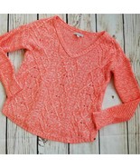American Eagle Open Knit Marled Neon Pink Sweater - £15.56 GBP