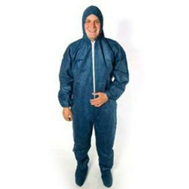 Spun Poly Protective Coveralls, Hood and Boots, Elastic Wrist, 3XL - 25 ... - £42.69 GBP