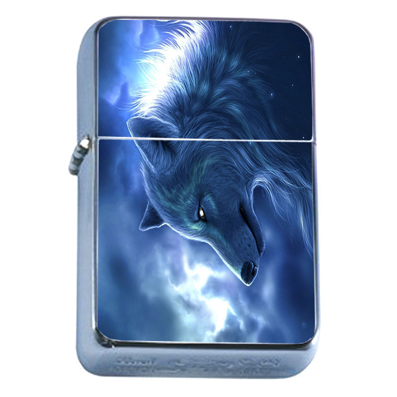 Windproof Refillable Flip Top Oil Lighter Wolf D9 Wilderness Animal Dog ... - $13.95