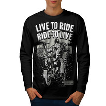 Live To Ride Tee Biker Slogan Men Long Sleeve T-shirt - £11.80 GBP
