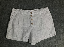 GAP Short Shorts Hot Pants Size 10 Womens Black White Stripe Cute Summer Button - £10.46 GBP