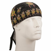 Bloody Peace Rose Dagger Knife Biker Do Rag Fitted Tied Bandana Head Cap Doo Du - £7.85 GBP