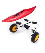 Aluminum Bend Kayak Carrier Boat Canoe Dolly Trailer Tote Trolley Wheels... - $86.99