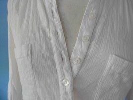Aubin &amp; Wills White Cotton Button Down Blouse tunic shirt size xs extra ... - $34.64