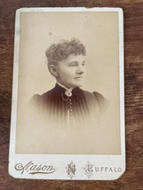 Vintage Cabinet Card. Portrait of woman by Nason in Buffalo, New York - £20.52 GBP