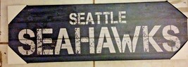Artissimo NFL Seattle Seahawks Rustic Sign Canvas Print Wall 10&quot; X 30&quot; NEW - £21.89 GBP