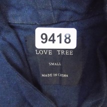 Love Tree Jacket Womens Small Blue Lightweight Casual Linen Open Asymmetrical - £17.90 GBP
