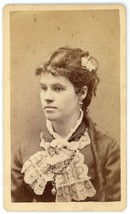 CIRCA 1870&#39;S CDV Beautiful Woman in Lace Victorian Dress Easton Rochester, MN - £7.57 GBP