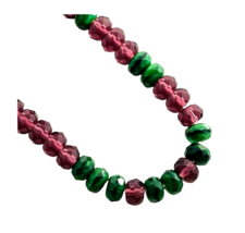 50 Preciosa Czech Glass 7mm Rondelle Fire Polished Assorted Amethyst Green Beads - £4.00 GBP