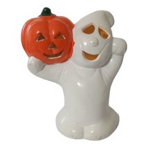 Vintage Ghost Candle Holder Halloween Votive Tealight  Pumpkin 80s 90s Ceramic  - £15.51 GBP