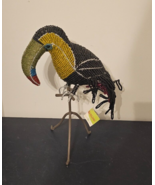 NEW Bead Worx Beadworx Beaded Wire Art Sculpture Toucan Bird on Metal Stand - £31.38 GBP