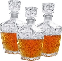 Glass Whiskey Decanter Glassware Vintage Wine Bourbon Scotch Bottle Crystal Bar - £28.37 GBP