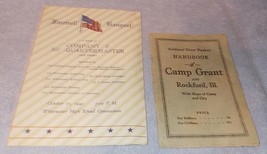 Camp Grant Rockford Illinois Soldiers Handbook and Farewell Banquet Comp... - £31.41 GBP