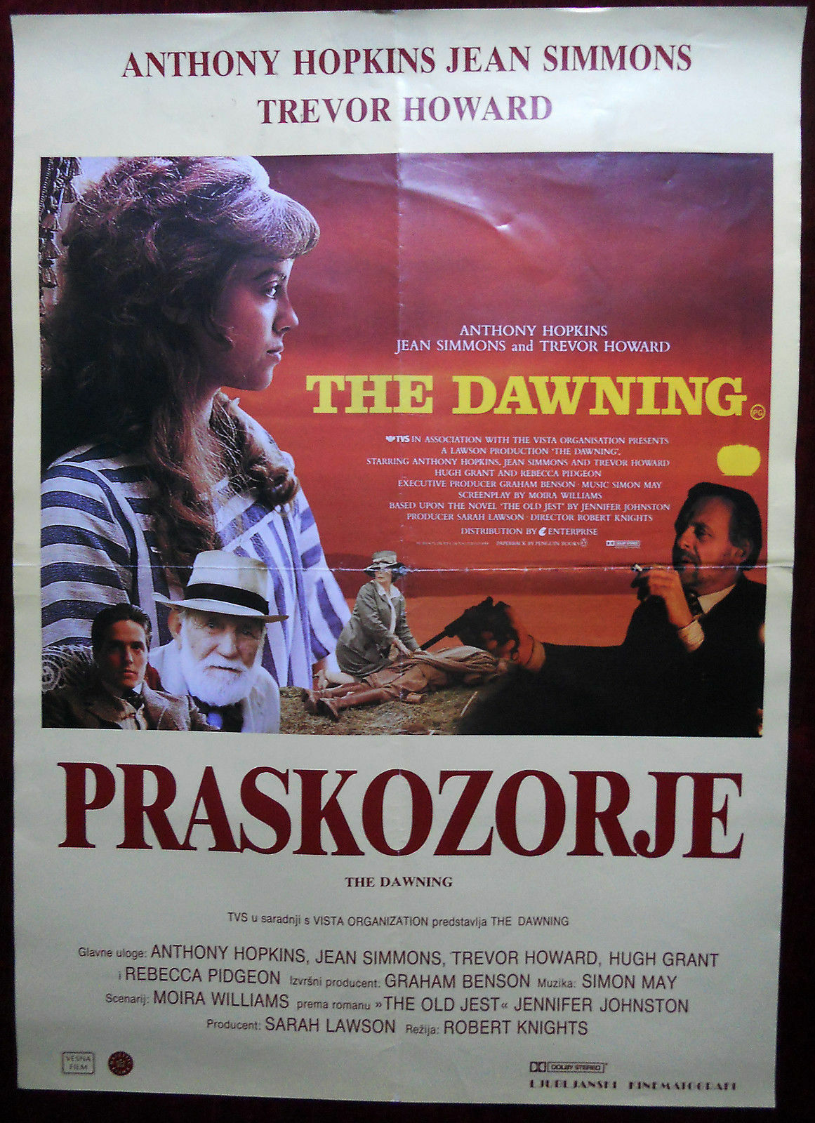 Primary image for 1988 DAWNING Original Movie Poster Robert Knights Anthony Hopkins ex YU